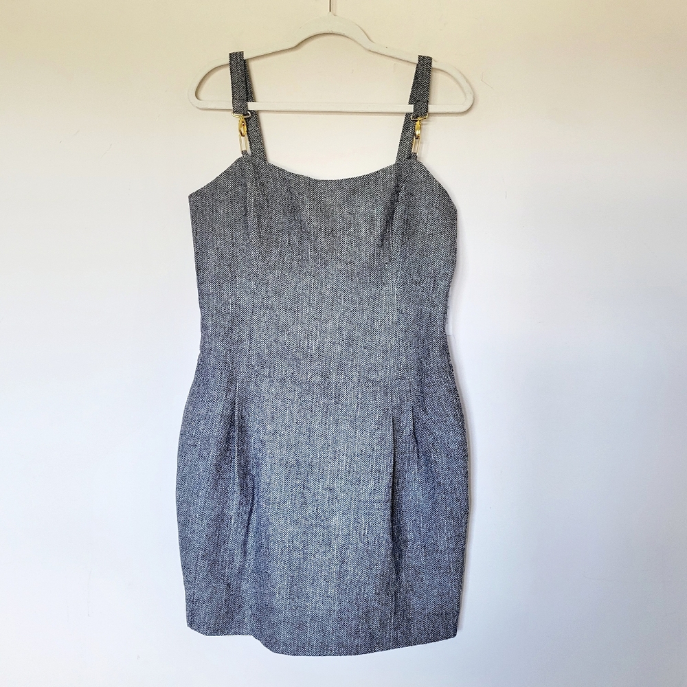 Vertigo Paris Tweed Herringbone Jumper Dress
